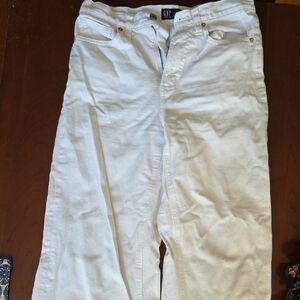 GAP High Rise Wide Leg White Jeans